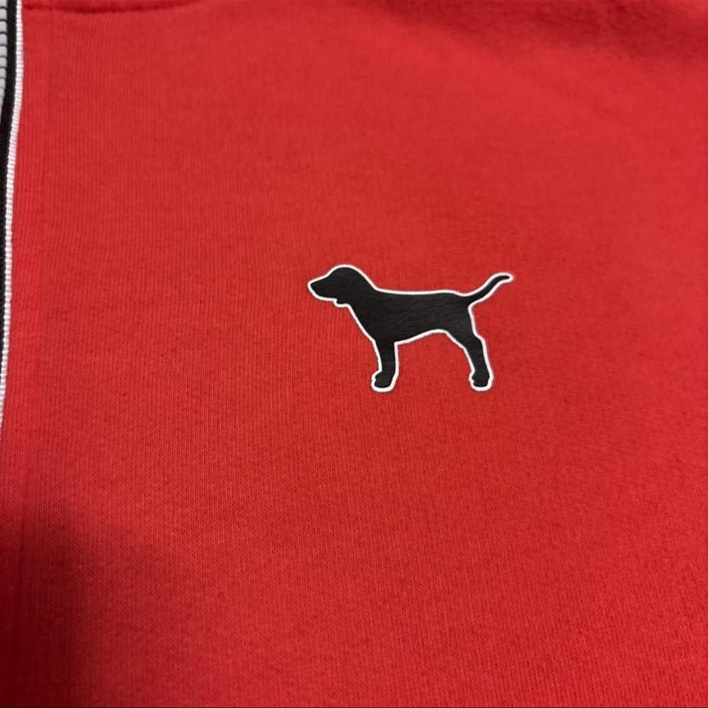 PINK Victoria's Secret Women’s M Red Quarter Zip Pullover Sweatshirt Sweater - Picture 5 of 11